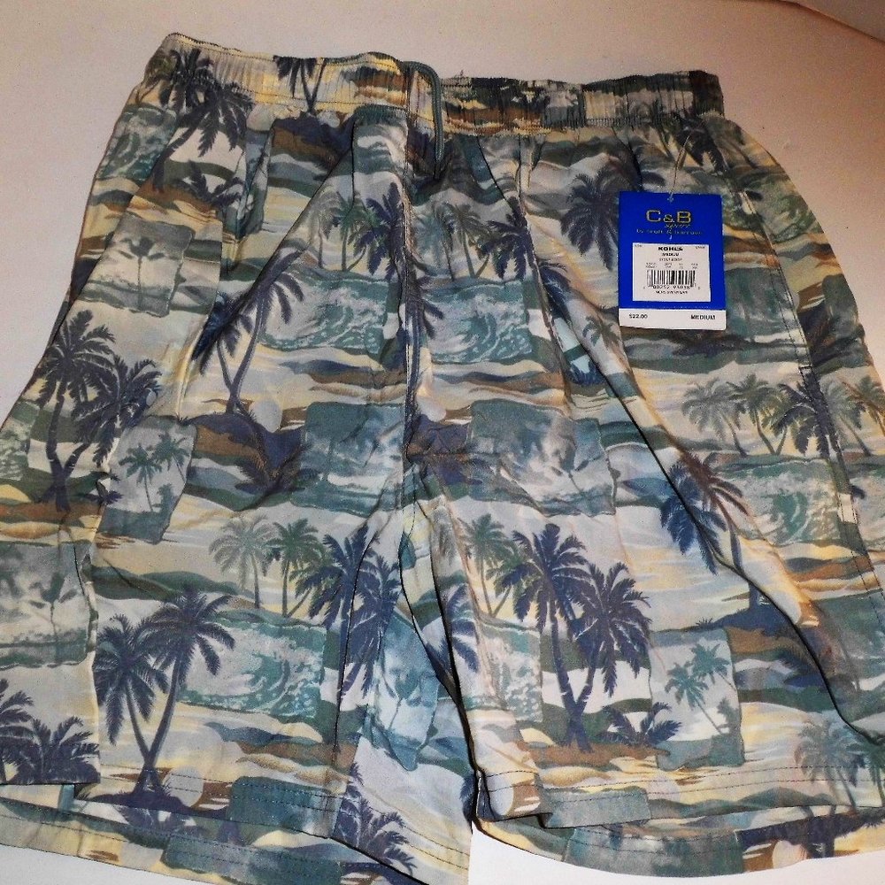NWT Croft & Barrow sport swim suit M elastic waist multi color